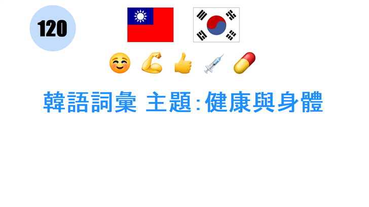 韓語詞彙 主題：健康與身體